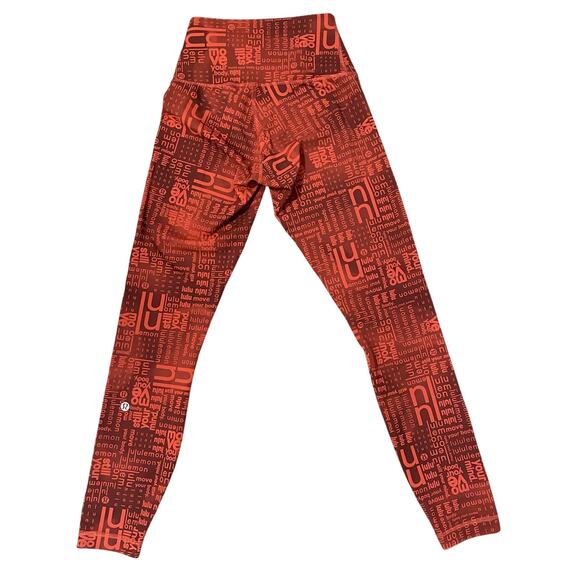 lululemon athletica Pants - Lululemon Wunder Train Leggings High-Rise Crop Tight Words Womens Sz 4 Ombre Red